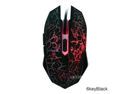 Ratón para juegos Yizhood de 6 teclas, 2400 dpi, LED colorido, profesional, ultrapreciso, con cable USB, color negro