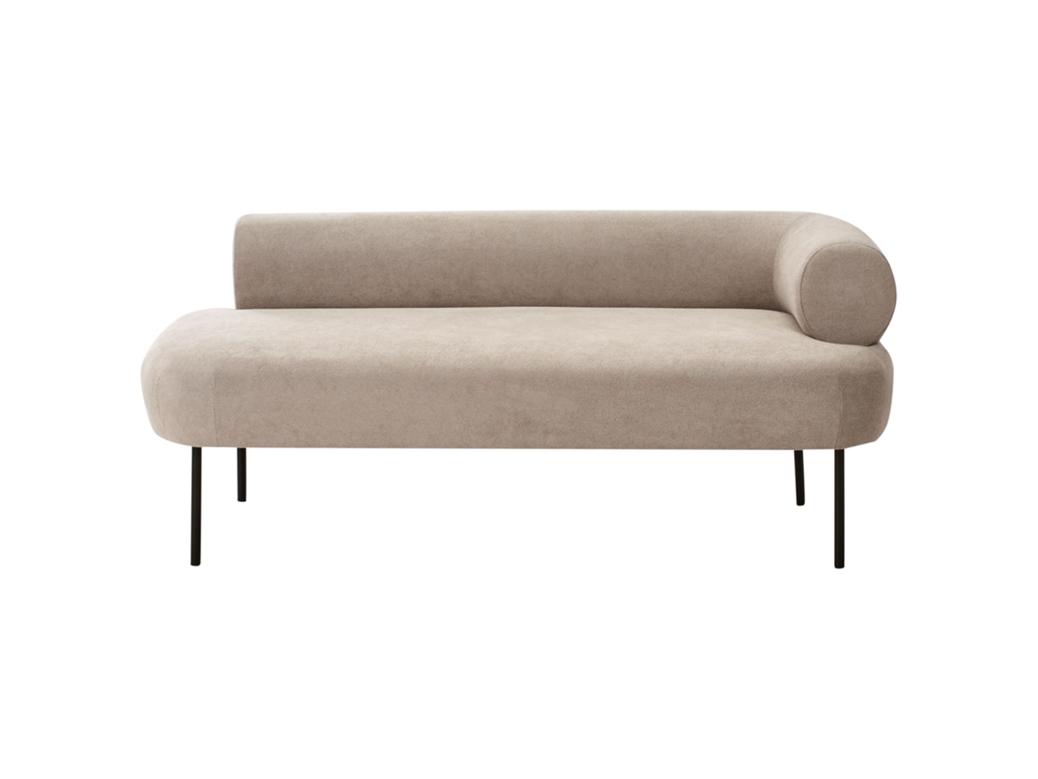Chaise longue derecha Beliani Mirmande en poliéster color crema 153x70x65