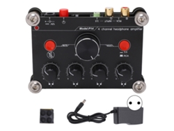 Placa de alimentación para amplificador de auriculares de 4 canales con control de volumen independiente, enchufe europeo 100-240V.