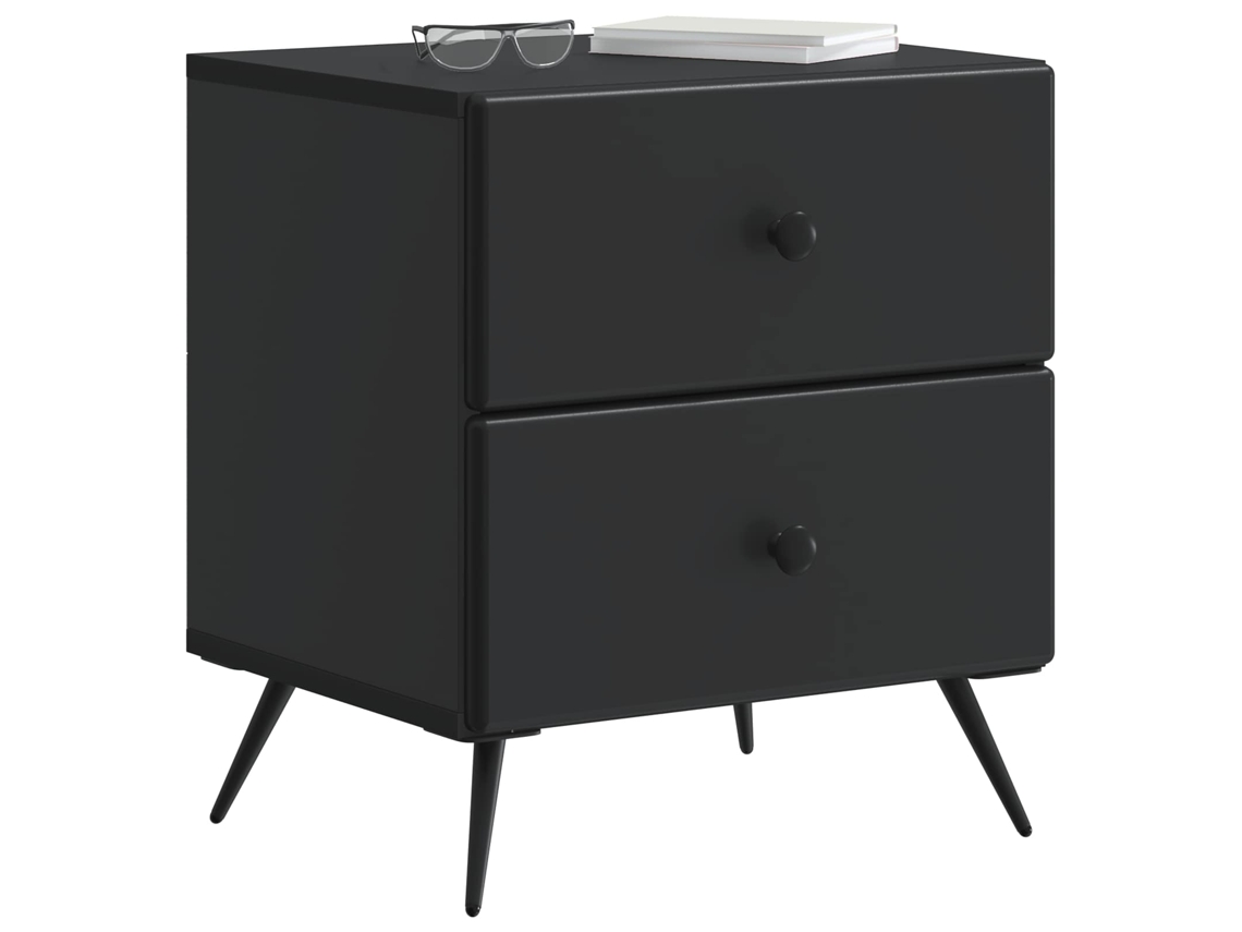 Maison Exclusive - Armario De Noche Negro 43 X 34,5 X 47,5 Cm Madera De Ingeniería