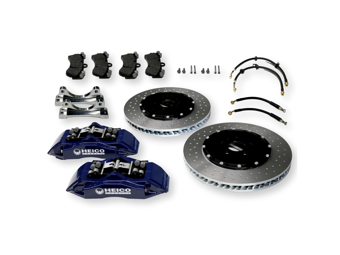 Sistema de frenos deportivos Heico para Volvo V60 S60 con 6 pistones y discos de 396 mm.