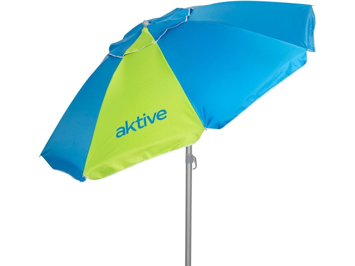 Aktive Sombrilla playa antiviento 8 varillas 220 cm azul y verde (envío aleatorio)