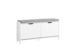 Banco Ahorrador de Espacio Blanco Gris 105x24x52 Cm Sobuy