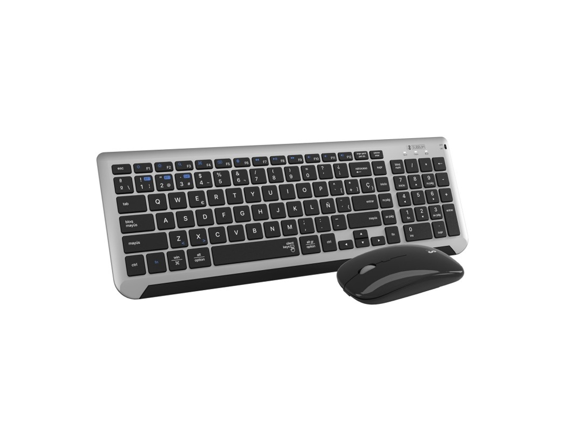 Combo de teclado y ratón Bluetooth Subblim Extended Prestige Dual 2.4G Gris-negro Subkbc Dcep20vayotoy