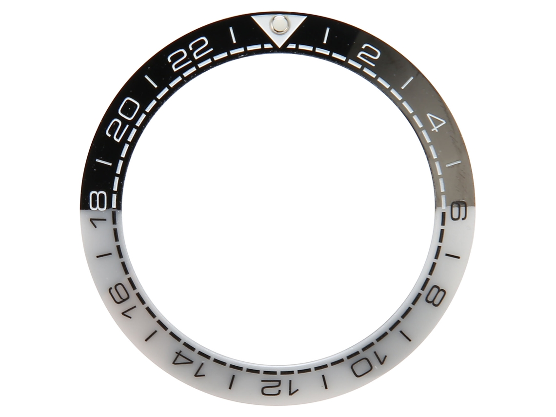Bisel de cerámica para reloj de 41,5 mm, blanco y negro