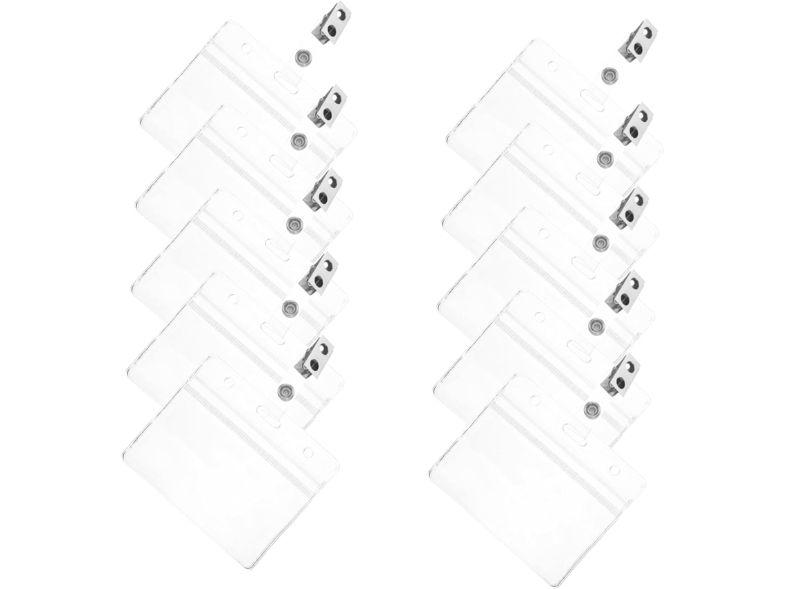 Juego De 30 Protectores De Tarjetas Horizontales Impermeables Con Doble Clip Para Portatarjetas