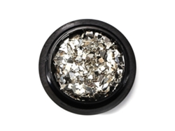 1 caja de adornos para uñas con diamantes de imitación irregulares y purpurina para manicura, color plata.