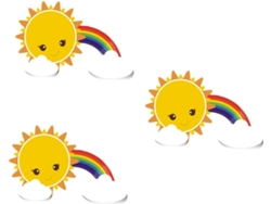 Juego 3 Pegatinas Pared Diseño De Sol Arcoíris Niños Niñas, Decoración Dormitorio.