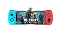 Mando inalámbrico para juegos móviles Android/iPhone, compatible con PS Remote Play, juegos en la nube y juegos arcade MFI. Azul, rojo y plateado.