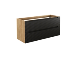 Armario Bajo Lavabos FURNLUX Luxor (Negro, Madera Contrachapada - 120X46X57 Cm)