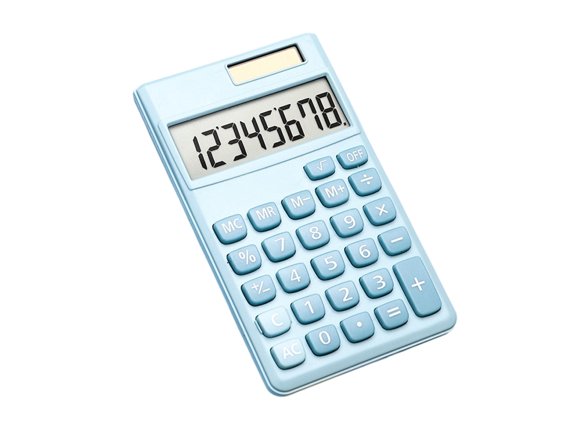 Calculadora Mecânica 8 Dígitos Solar Lcd Botões Grandes Coloridos Cute Para Escola Escritório Casa Estudantes Contadores