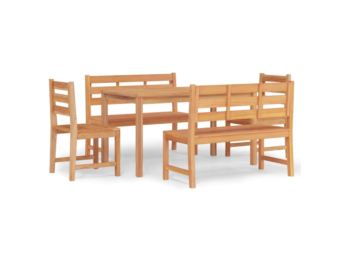Maison Exclusive - Juego De Comedor Para Jardín 5 Piezas Madera Maciza De Teca