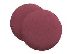 Cojines para asiento, 2 unidades, color rojo vino, Ø60 x 21 cm, tela HARLANV1