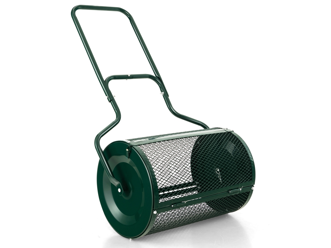 Esparcidor De Césped Costway Portátil (75l - Hierro - Verde)