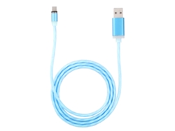 Cabo Magnético De Carregamento Rápido Para Iphone E Android Com Luz Piscante Tpe 1.03m Azul