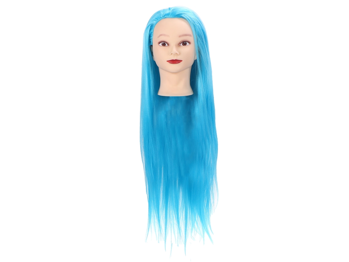 Cabeza De Maniquí Profesional Azul Cielo Para Entrenamiento De Pelo