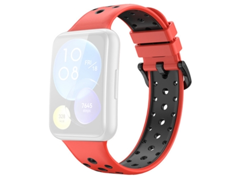 Correa de Silicona dos colores liberación rápida para Huawei Watch Fit 2 - rojo/negro