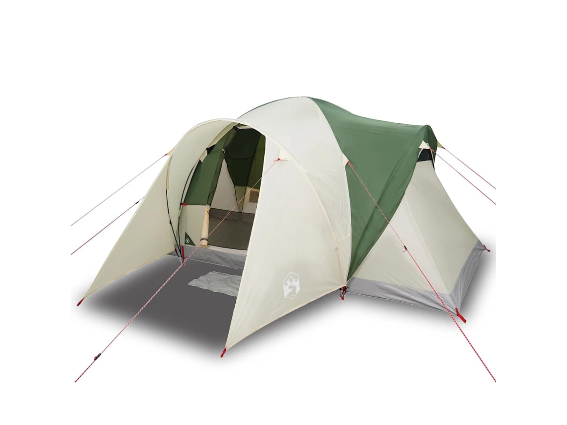 vidaXL Tienda de campaña familiar iglú 6 personas impermeable verde