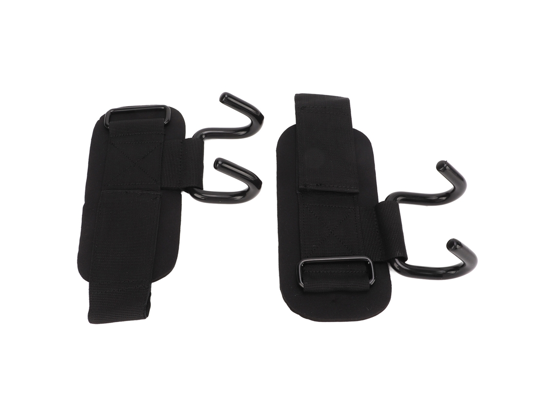 2 correas ajustables de nailon y acero para levantamiento de pesas en el gimnasio.