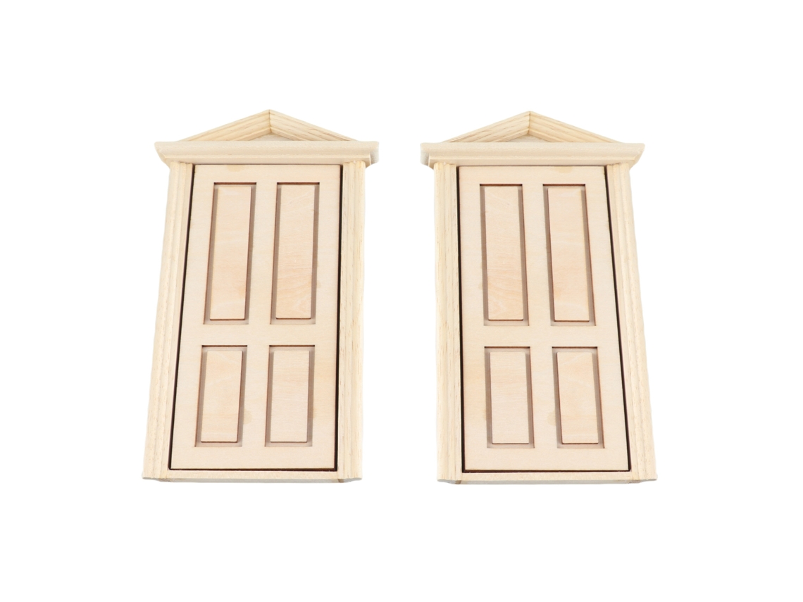2 Puertas De Madera En Miniatura Para Casa De Muñecas A Escala 1:12 Y 1:6 (navidad)