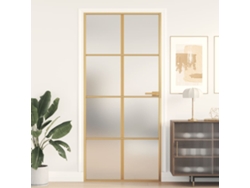 Puerta interior de 93 x 201,5 cm, vidrio templado y aluminio dorado WSD172252 Lovely Home
