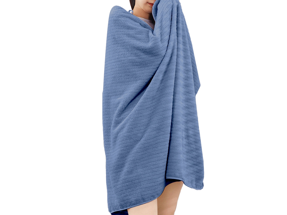 Toalla de Baño Kofihety Absorbente Baño Dormitorio Terciopelo Azul (70x140cm)