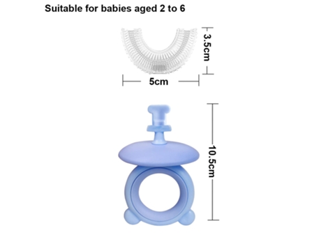 Paquete de 2 cepillos de dientes de silicona en forma de U para niños con taza de almacenamiento, cuidado bucal para niños -estilo 1