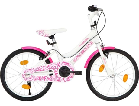 Bicicleta Infantil Vidaxl blanco y rosa edad 5 18