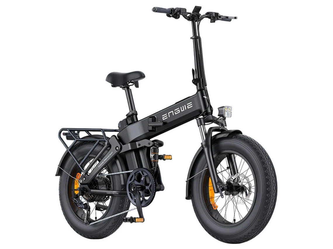Bicicleta Eléctrica Engwe Engine Pro 3.0 Boost 250w 48v 15ah Fat Bike 20x4.0 Doble Suspensión Autonomía 130km Freno Hidráulico Negro