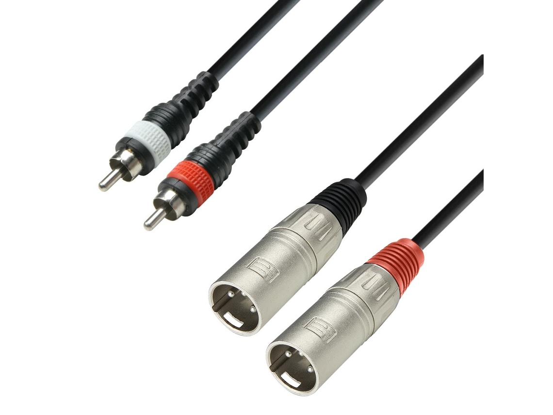 Cable de audio K3tmc0300 3m 2xrca M/2xxlr M ADAM HALL
