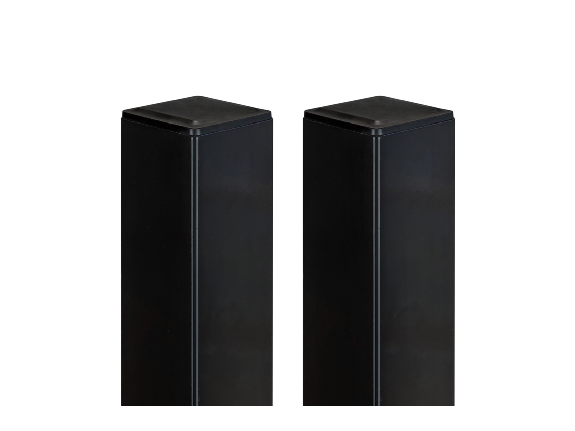 Juego de 2 postes de hierro DARIO 6x6cm Alt.170cm Negro mate CASANOOV