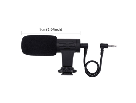 PULUZ 3.5mm audio estéreo filmación grabación fotografía entrevista micrófono para vlogging video DSLR y DV negro