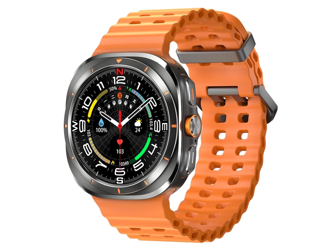Reloj Inteligente Hd8 Ultra Con Bluetooth Llamadas Mapas Navegación Y Brújula Ip68 Naranja.