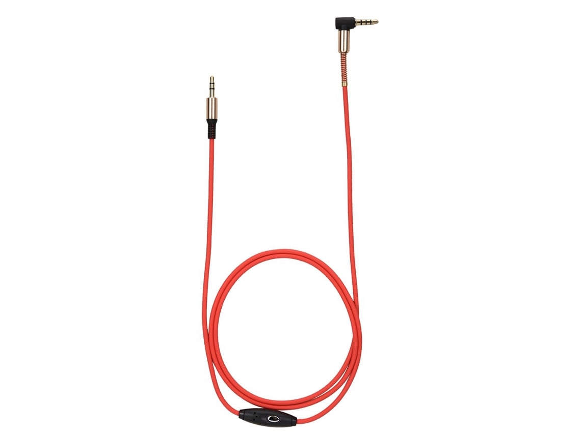 Cable De Audio Para Coche Con Micrófono 3.5mm Cobre Puro Pvu Rojo