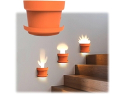 Luces de escalera con sensor de movimiento para interiores, luz nocturna para macetas, luces inalámbricas para escaleras de dormitorio (naranja)