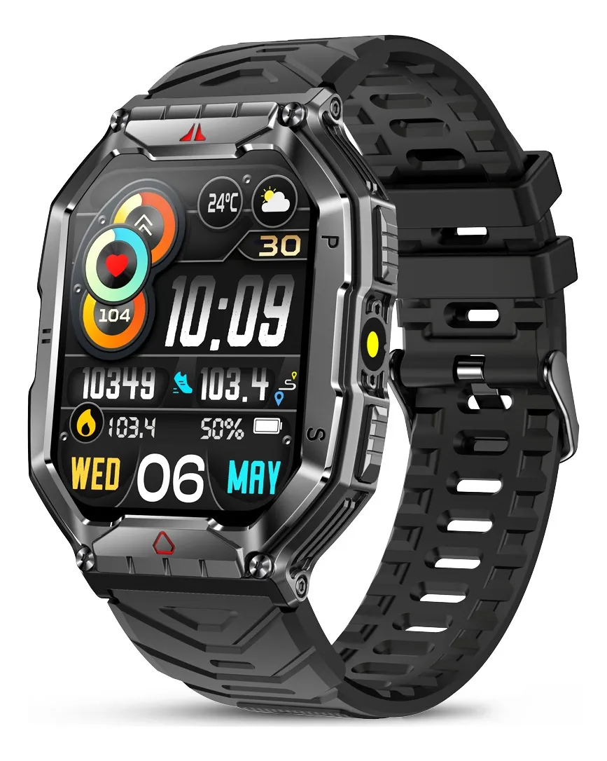 Reloj inteligente Vayotoy de 21 pulgadas para hombre con Bluetooth, llamadas deportivas, 650 mAh