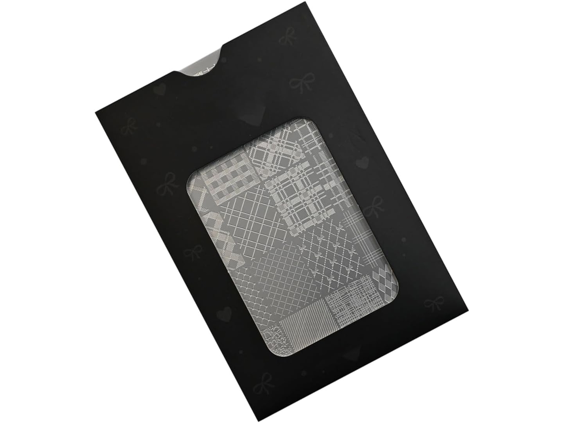 Placa De Estampado De Acero Inoxidable Para Herramientas De Arte De Creative Nails Con Rejillas Y Rayas De Pata De Gallo.