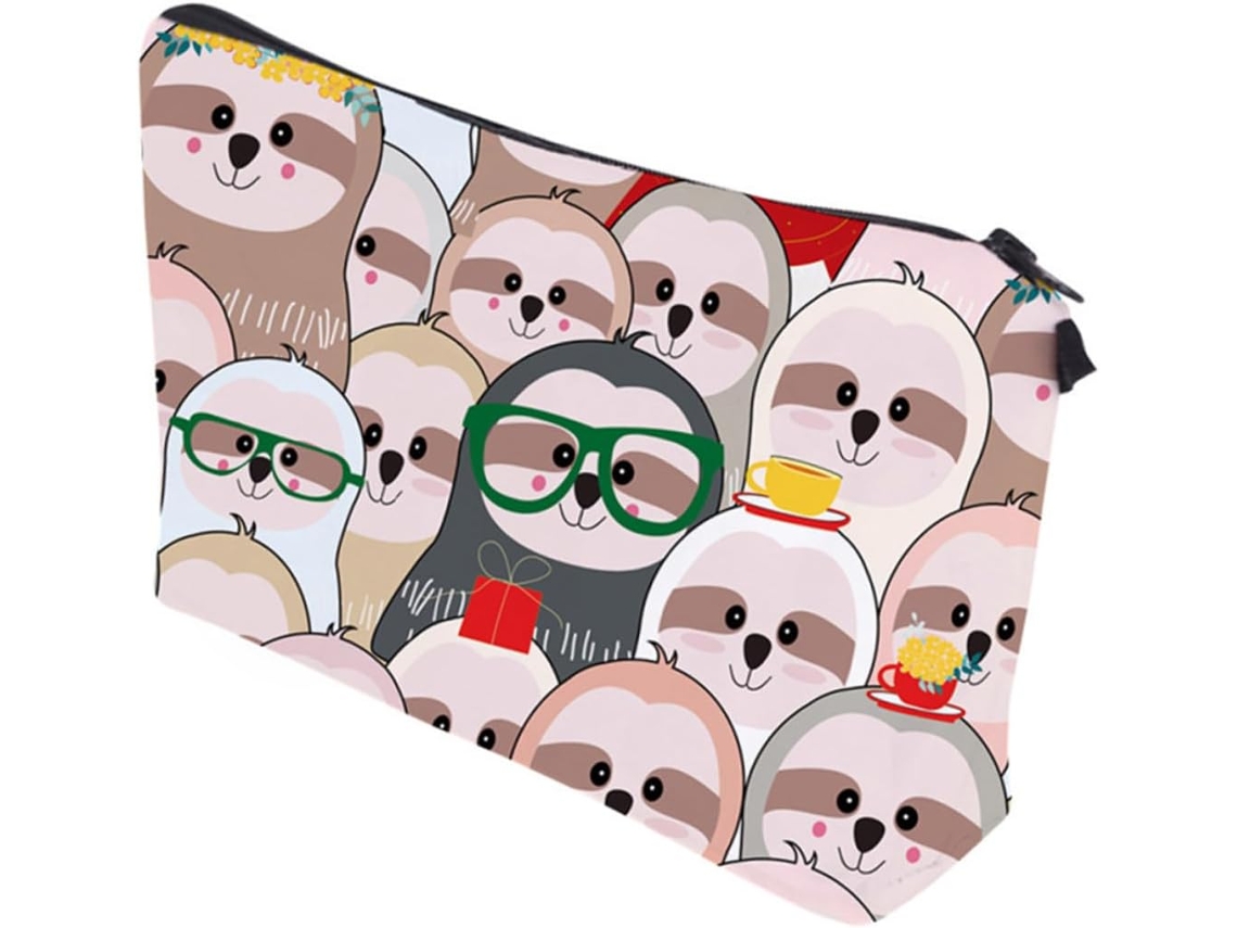 1 Neceser Impermeable Con Estampado De Perezoso De Dibujos Animados, Tamaño Compacto Para Viajes.
