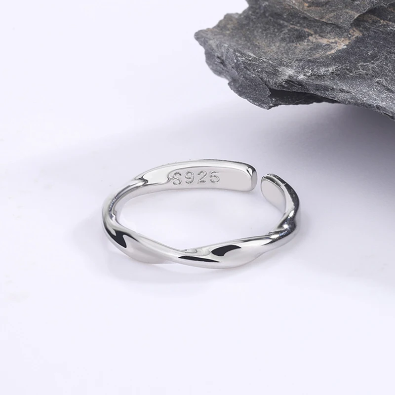 Anillos De Pareja Minimalistas De Plata, Anillos De Boda Y Compromiso Para Mujer.