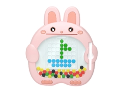 Dan26-tablero Mágico De Dibujo Con Puntos Y Perlas Conejo Cartoon Juguete Educativo Divertido Para Niños Color Rosa