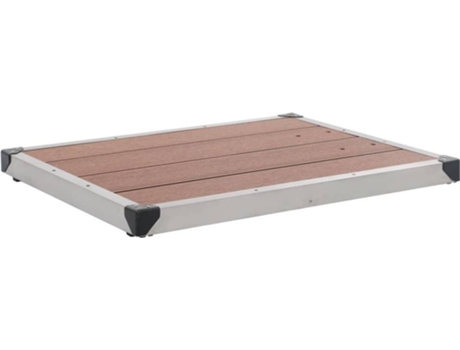 Base de Ducha VIDAxL De Jardín Wpc Acero Inoxidable Marrón 80x62 cm