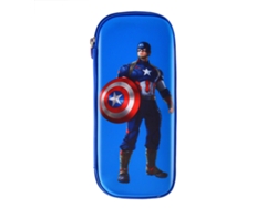Estuche De Lápices Estilo Cómico Cute Resistente A Golpes Cremallera Metálica Ligero Portátil Duradero Gran Capacidad Capitán América Azul