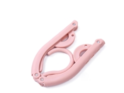 Tendedero plegable multifuncional de plástico, color rosa.