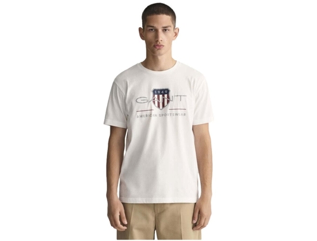 Camiseta de Hombre GANT Corta Blanco (xxxL)