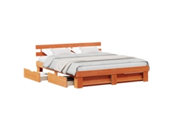 Maison Exclusive - Estructura De Cama Con Cabecera Marrón Cera 180 X 200 Cm