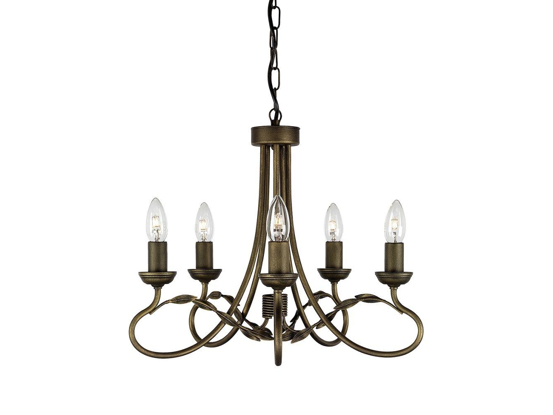 Lighting Elstead de lámpara de araña (Ov5-Blk-Gold) Olivia Metal E14 5 Bulbos