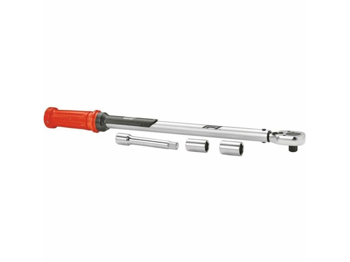 Llave dinamométrica de precisión Fórmula 1 10799, 4 extensiones de 120 mm, vasos CRV de 17/19 mm
