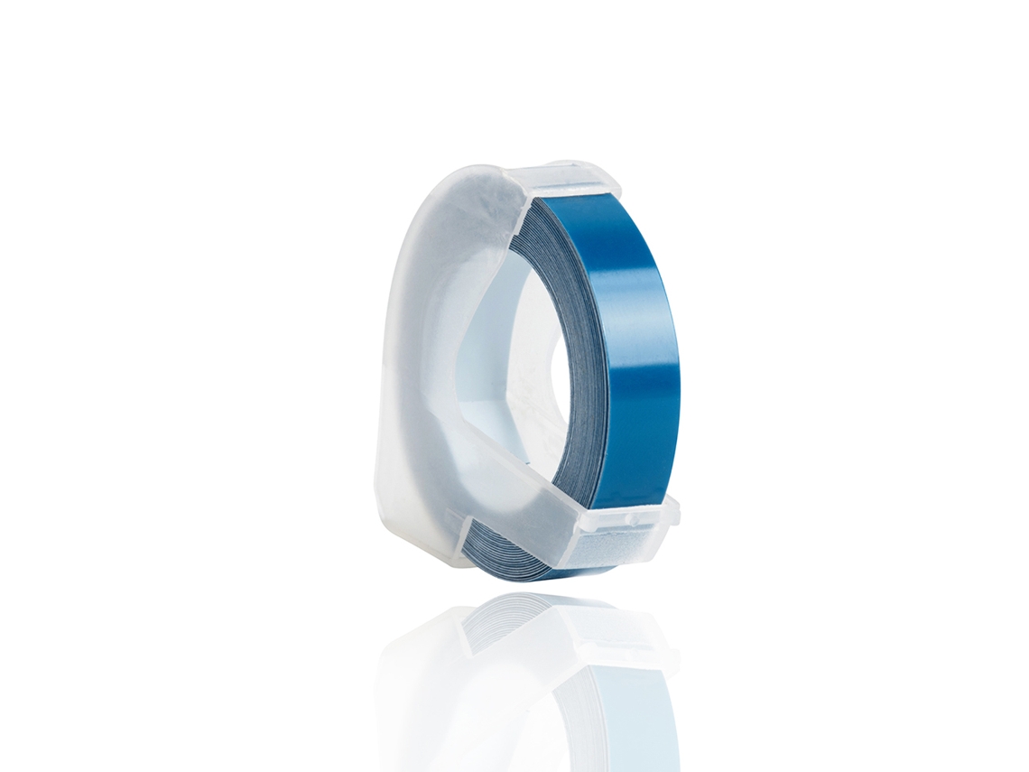Rollo de cinta de plástico para repujado 3D para Dymo 12965 1610, 9 mm x 3 m, azul marino