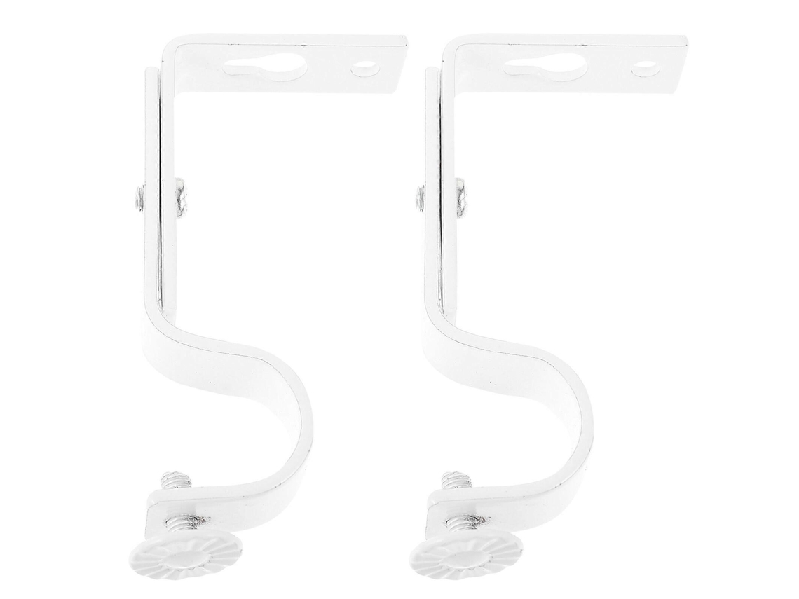 Rebe-soporte De Barra De Cortina Ajustable 18-22mm De Hierro Blanco 2 Piezas Blanco