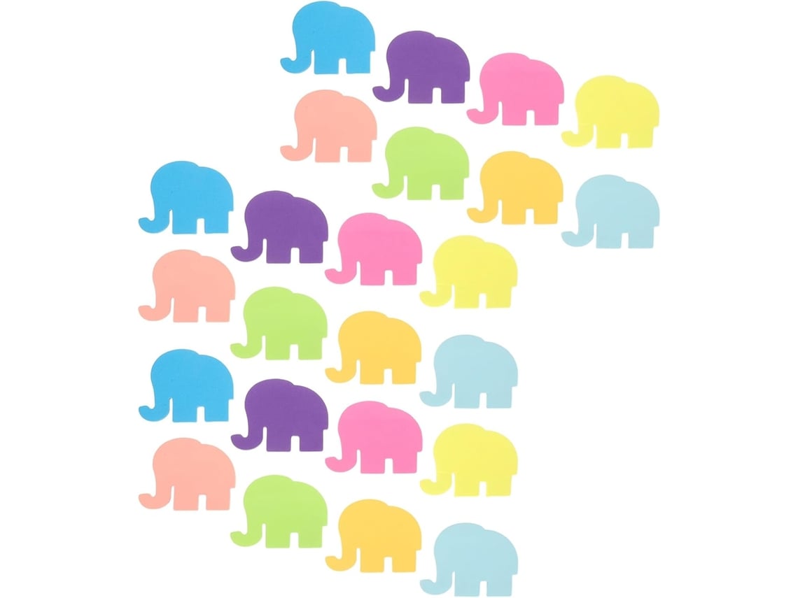 Juego De 24 Blocs De Notas Con Pegatinas De Elefantes, Blocs De Notas Con Animales Pequeños Para La Oficina Y La Escuela.